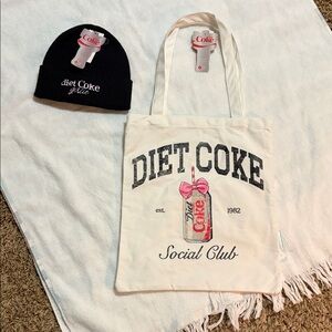 Diet Coke Tote and Beanie  collab with Target Black and White